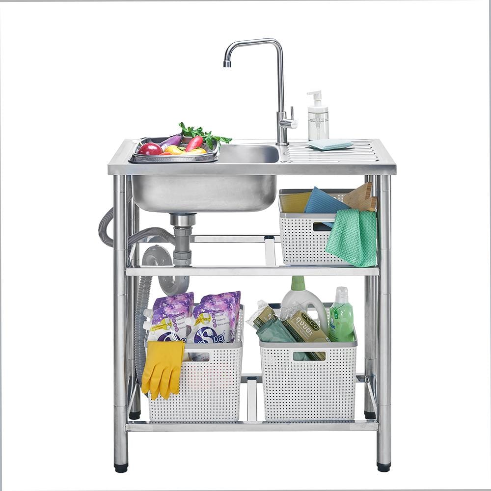 ซิงค์ขาตั้ง 1 หลุม 1 ที่พัก MESTER PSR75 สีเงิน