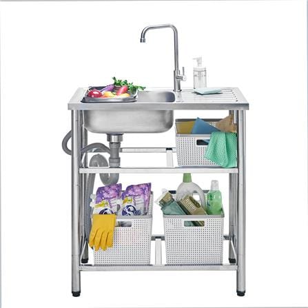 ซิงค์ขาตั้ง 1 หลุม 1 ที่พัก MESTER PSR75 สีเงิน_5