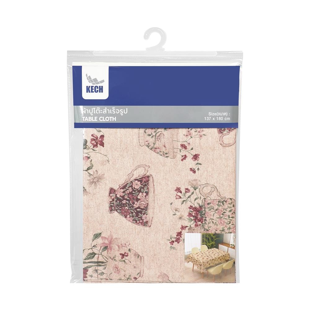 ผ้าปูโต๊ะสำเร็จเหลี่ยม KECH TEAROSE 137x180 ซม.
