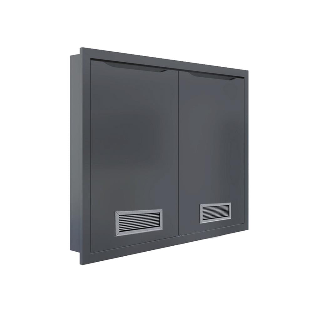 บานซิงค์คู่พร้อมช่องระบายอากาศ MJ ECO 86x66 ซม. สี GREY GRAPHITE