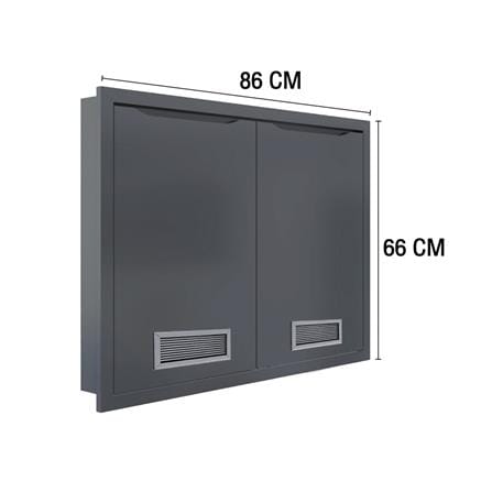 บานซิงค์คู่พร้อมช่องระบายอากาศ MJ ECO 86x66 ซม. สี GREY GRAPHITE_4