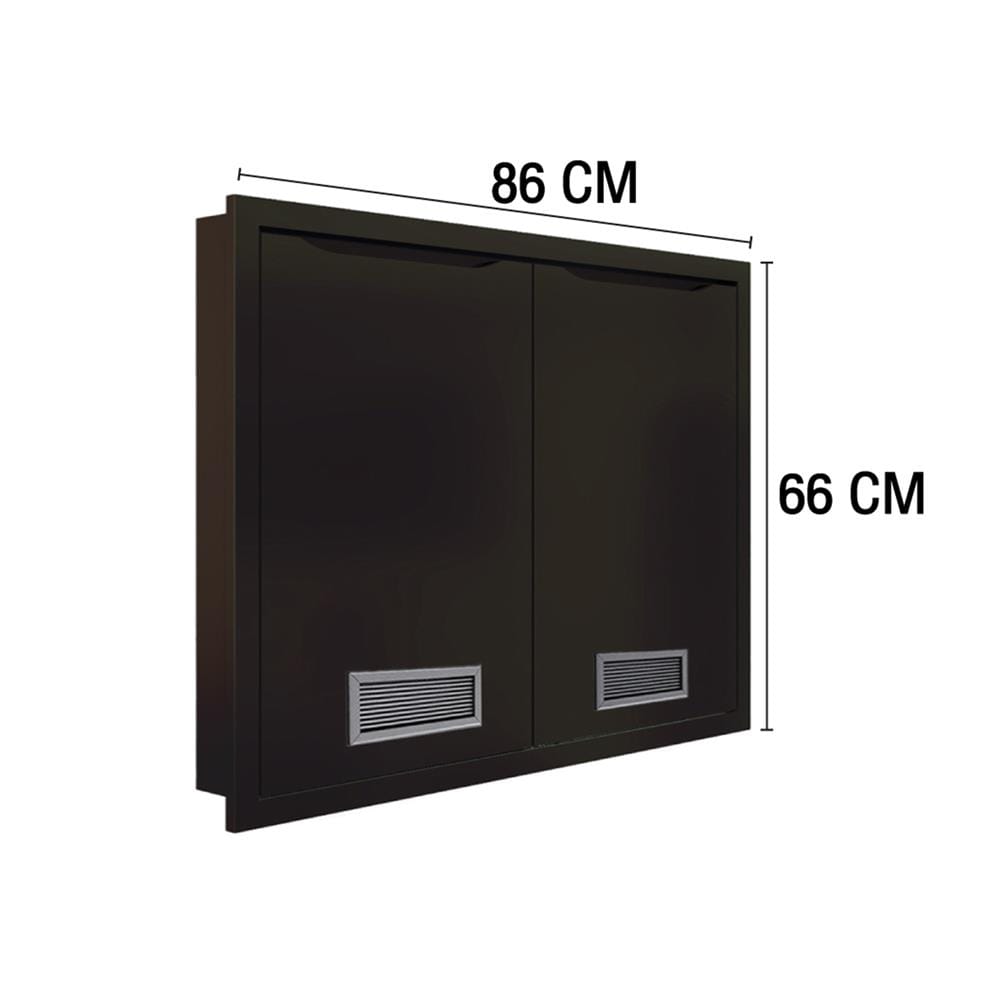 บานซิงค์คู่พร้อมช่องระบาย MJ ECO 86x66 ซม. สี DARK CHOCOLATE