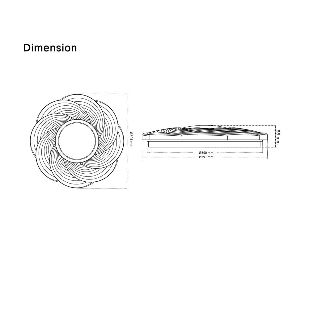 ไฟเพดาน LED SHINING CAMELLIA 15 นิ้ว 36 วัตต์ DAYLIGHT/COOL WHITE/WARM WHITE สีขาว