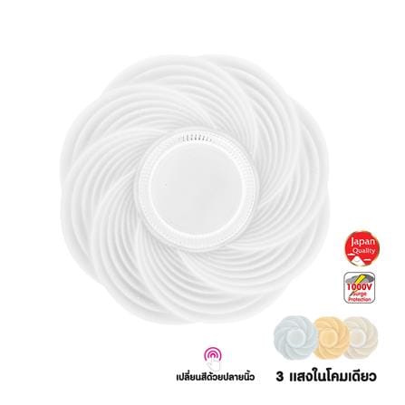 ไฟเพดาน LED SHINING CAMELLIA 15 นิ้ว 36 วัตต์ DAYLIGHT/COOL WHITE/WARM WHITE สีขาว_0