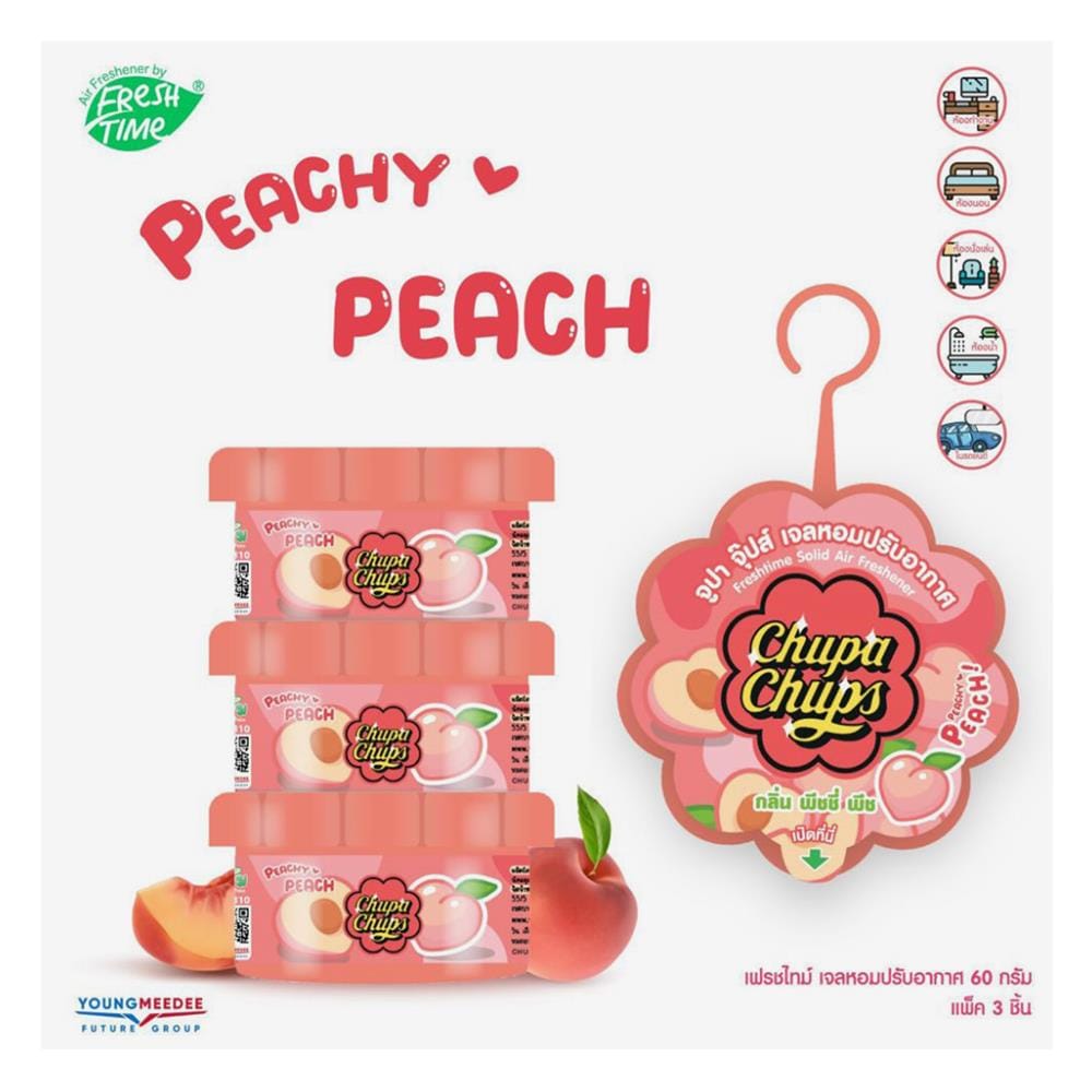เจลปรับอากาศ FRESH TIME 60 กรัม PEACHY PEACH (แพ็ก 3 ชิ้น)