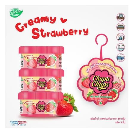 เจลปรับอากาศ FRESH TIME 60 กรัม CREAMY STRAWBERRY (แพ็ก 3 ชิ้น)_2