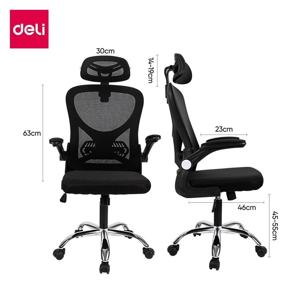 เก้าอี้สำนักงาน DELI E4930-BK-01 สีดำ/ขาว