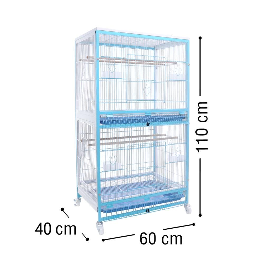 กรงนก PETUS 60X40X110 ซม. สีขาวฟ้า