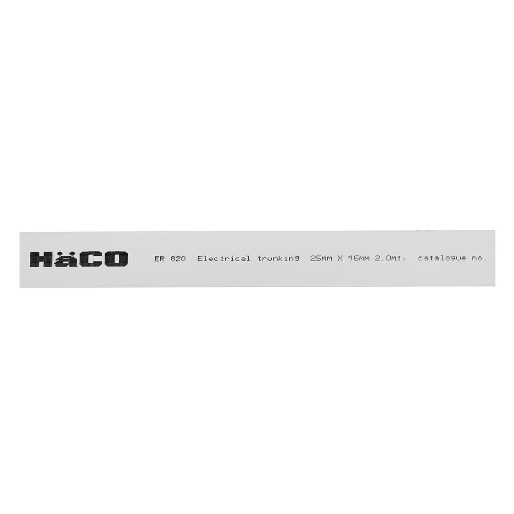 รางเดินสายไฟฟ้า UPVC HACO 25X16 มม. 2 ม. สีขาว