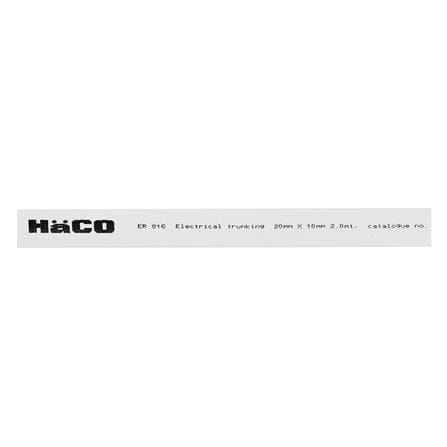 รางเดินสายไฟฟ้าคางหมู UPVC HACO 21X10 มม. 2 ม. สีขาว_1