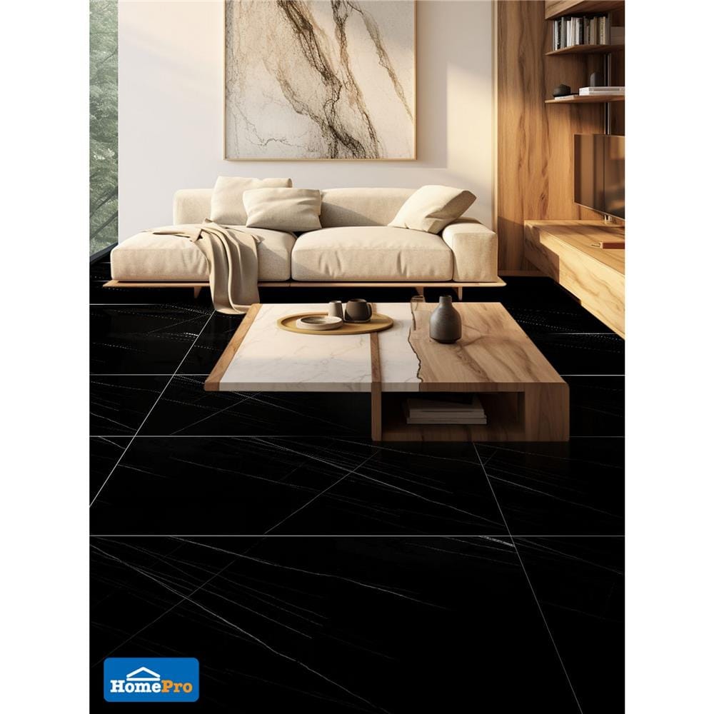 กระเบื้องพื้นพอร์ซเลน 60x120 ซม. TARA คิงส์สโตน ดำ A 1.44 ตร.ม.