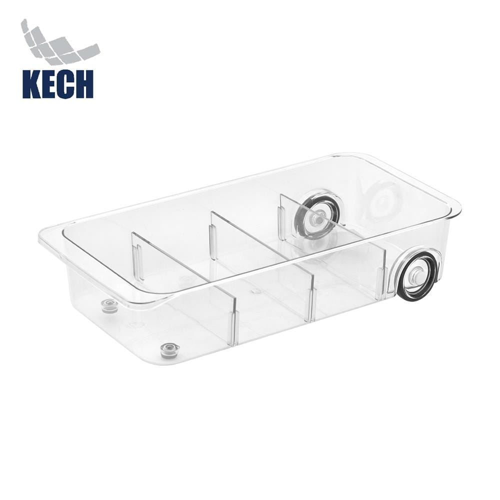กล่องเก็บของมีล้อ KECH 39X19.5X8.5 ซม. สีใส_1