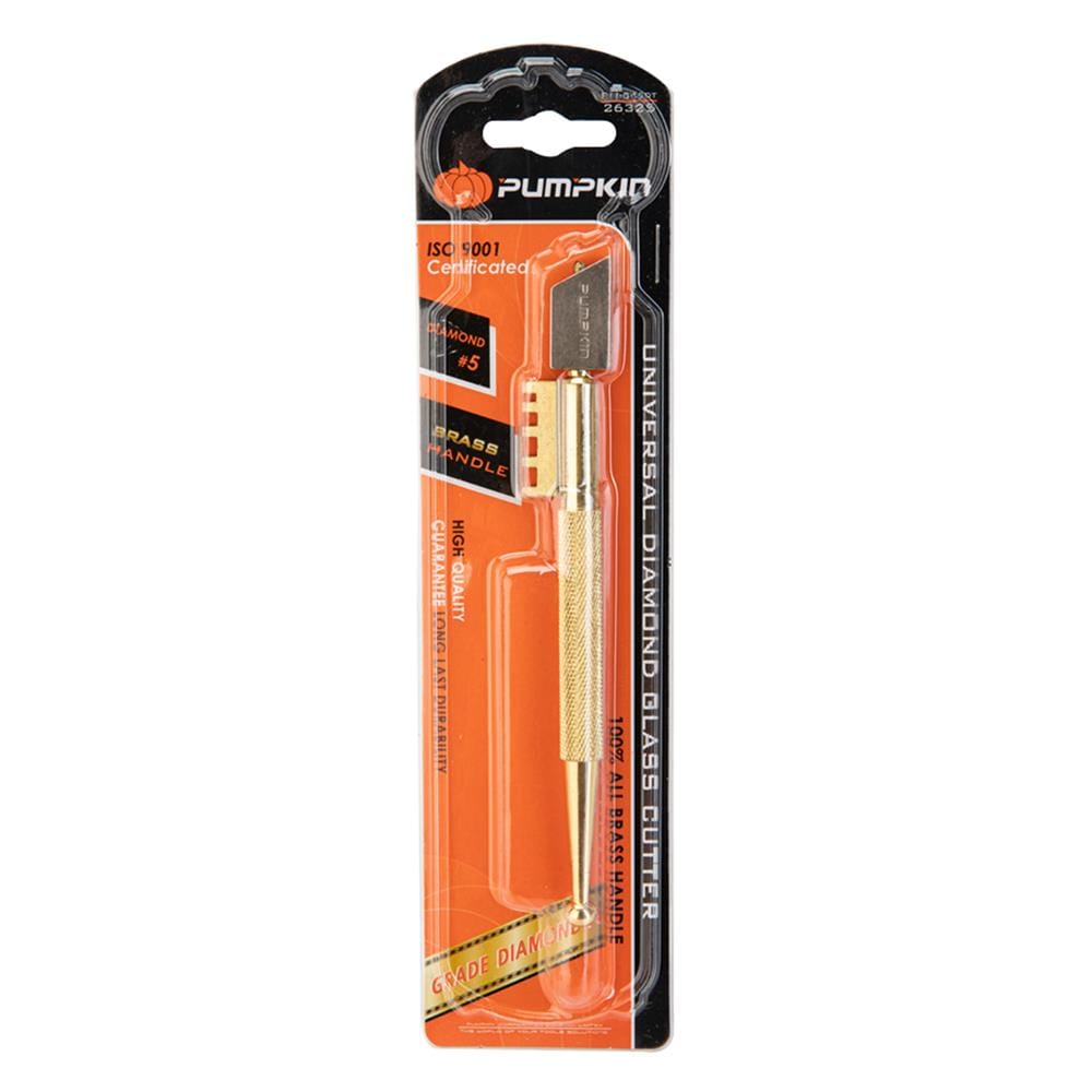 มีดกรีดกระจกใช้น้ำมัน หัวคาร์ไบด์ด้ามทองเหลือง PUMPKIN 26325 สีทอง