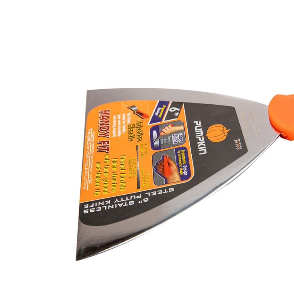 เกรียงโป๊วสี สเตนเลสด้ามพีวีซี PUMPKIN 28176 6 นิ้ว สีส้ม