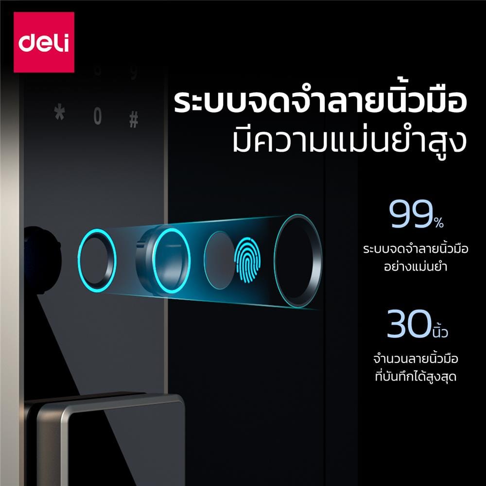 ตู้นิรภัย FINGERPRINT DELI ET596-BK-01 สีดำ