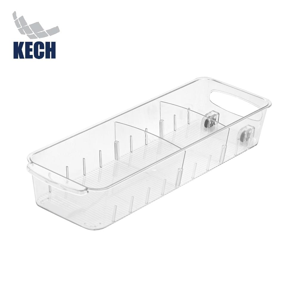 กล่องจัดเก็บในตู้เย็นพร้อมชั้นแบ่งและล้อเลื่อน KECH FROSTY SIZE S_1
