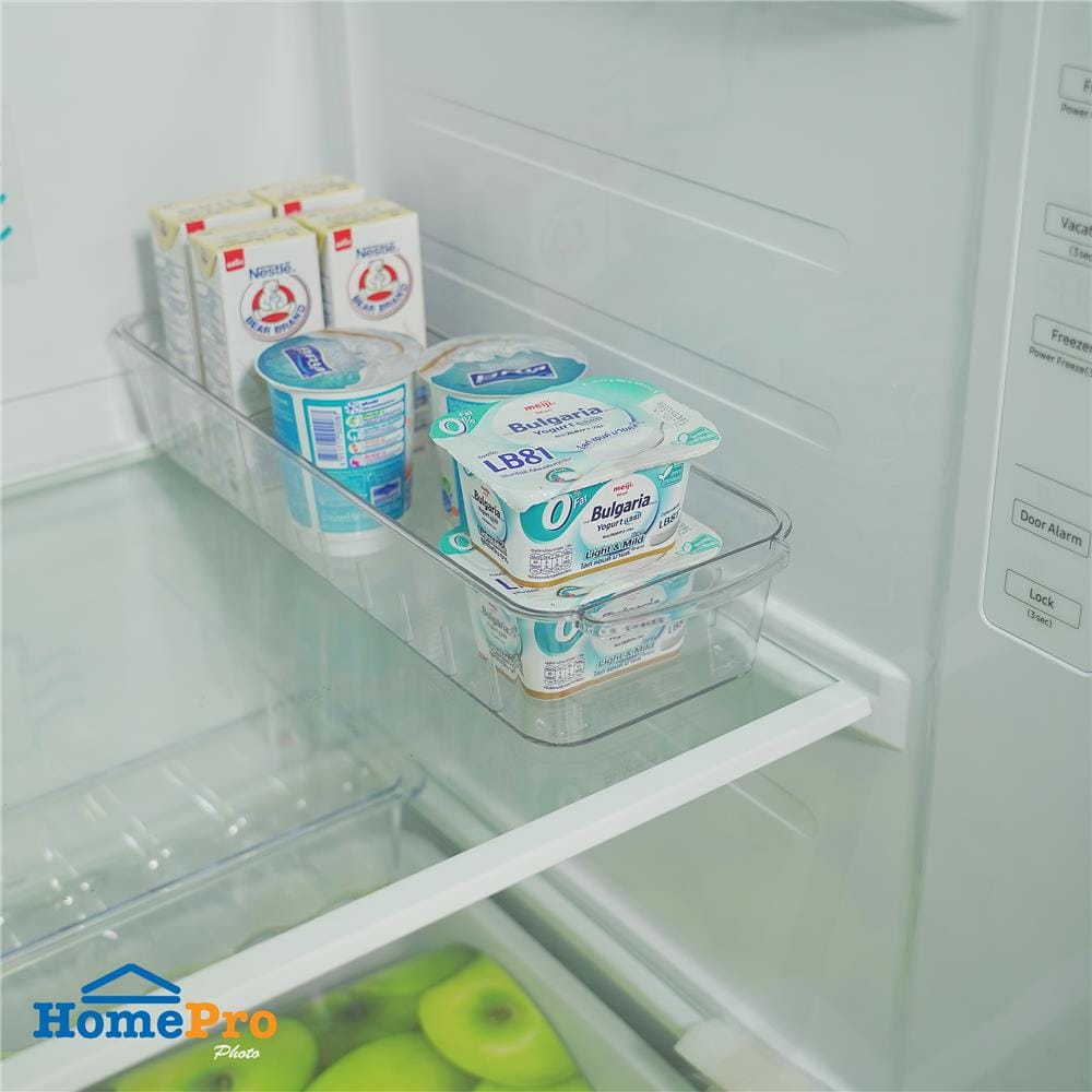 กล่องจัดเก็บในตู้เย็นพร้อมชั้นแบ่งและล้อเลื่อน KECH FROSTY SIZE S