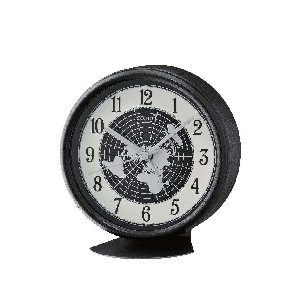 นาฬิกาตั้งโต๊ะ SEIKO CLOCKS QHE067K 4.1X3.9 นิ้ว สีดำ