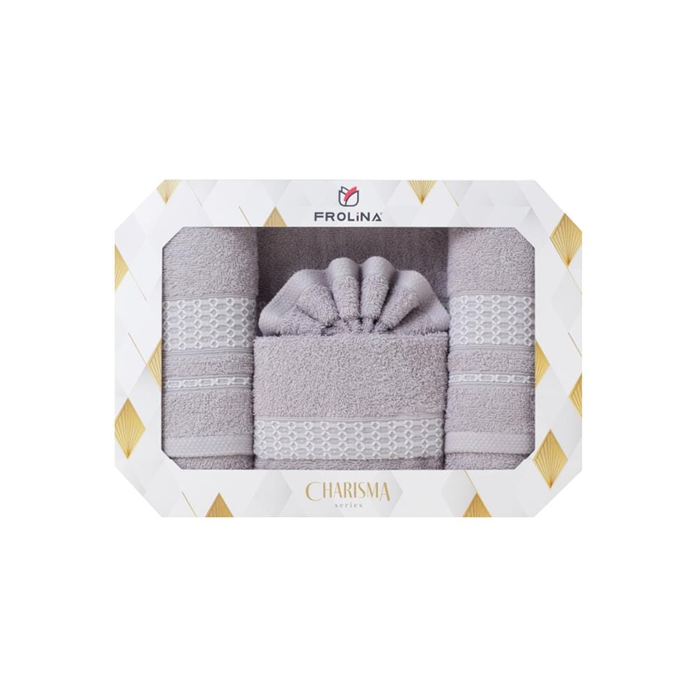 ผ้าขนหนู GIFT SET FROLINA HAPPINESS ETERNITY สี GREY