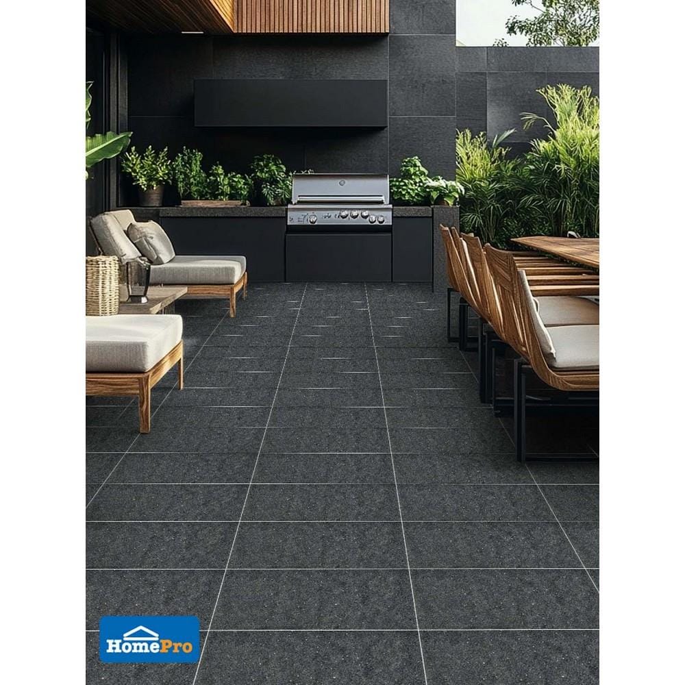 กระเบื้องพื้นพอร์ซเลน 30x60 ซม. COTTO ESPANA เมเทออร์แอนตราซิต้า ดำ A 1.08 ตร.ม.
