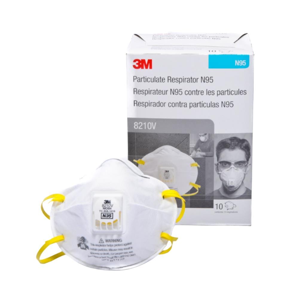 หน้ากากป้องกันฝุ่นละออง N95 มีวาล์ว 3M 8210V (แพ็ก 20 ชิ้น)
