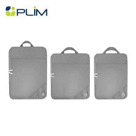 ชุดกระเป๋าจัดระเบียบ 2 ซิป PLIM JOURNEY สีเทา (ชุด 3 ชิ้น)_0