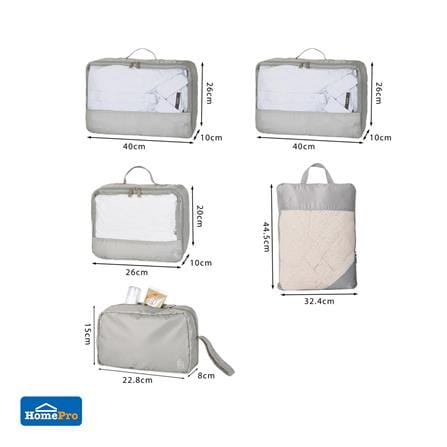 ชุดกระเป๋าจัดระเบียบ PLIM JOURNEY สีเทา (ชุด 5 ชิ้น)_10