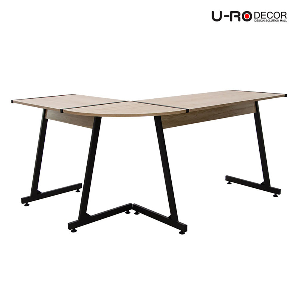 โต๊ะทำงาน U-RO DECOR L-SHAPED PLUS 147 ซม. สีโอ๊ค