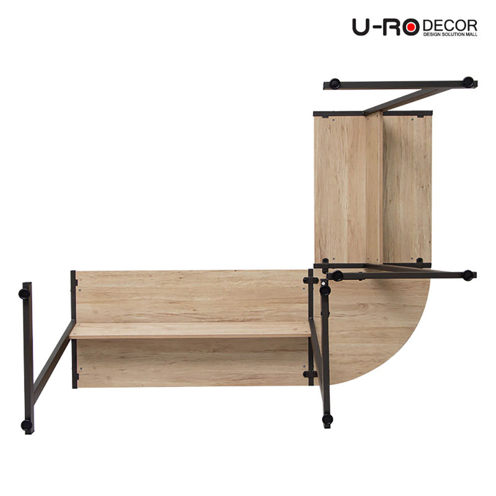 โต๊ะทำงาน U-RO DECOR L-SHAPED PLUS 147 ซม. สีโอ๊ค