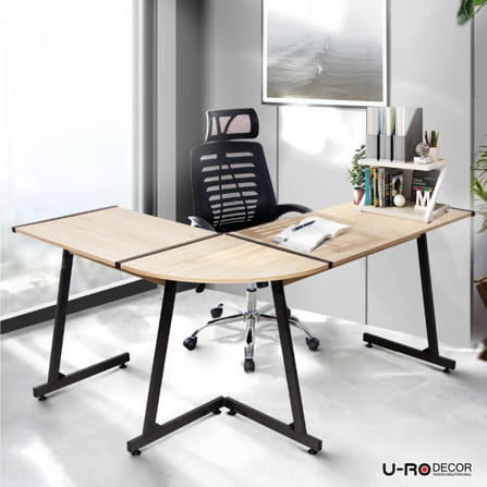 โต๊ะทำงาน U-RO DECOR L-SHAPED PLUS 147 ซม. สีโอ๊ค_9
