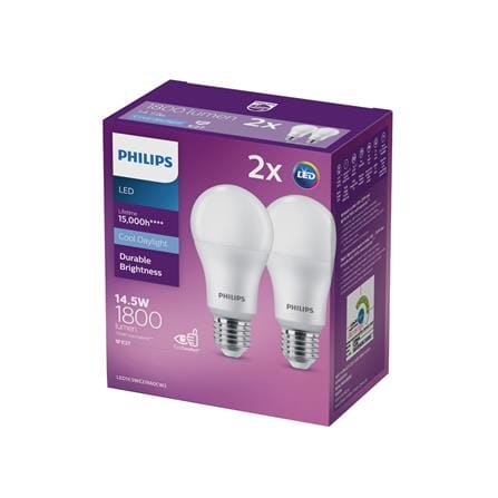 หลอด LED PHILIPS A60 14.5 วัตต์ DAYLIGHT E27 แพ็ก 2 ชิ้น_2