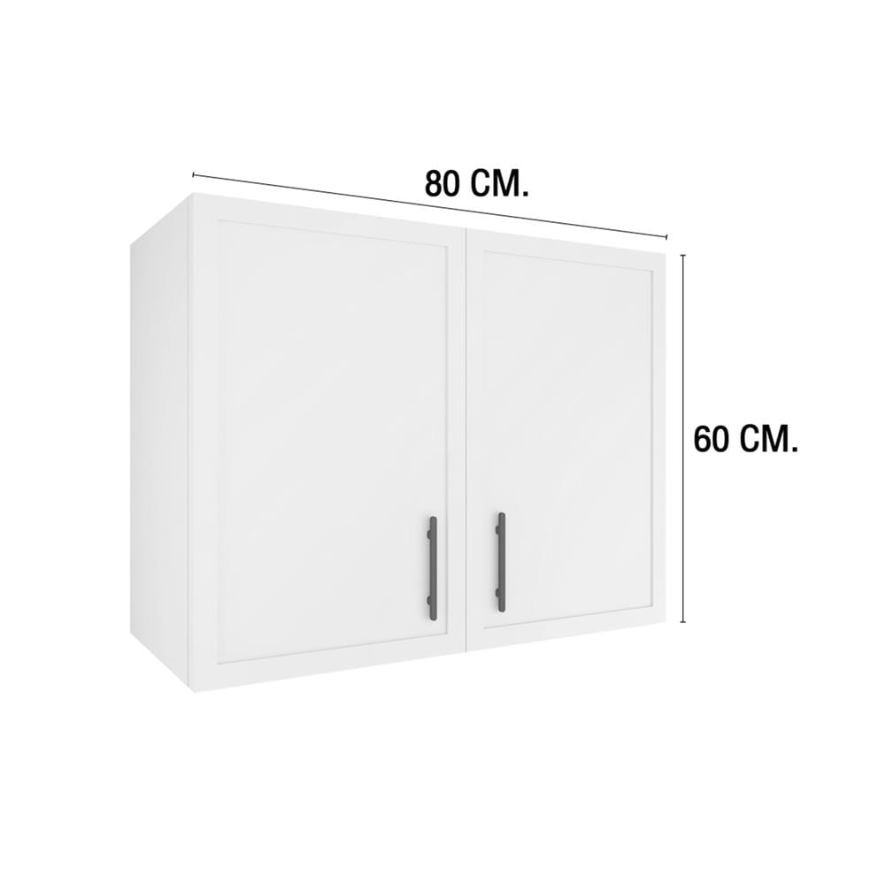 ตู้แขวนคู่ MJ SLIM SHAKER 80x60 ซม. สี WHITE PEARL