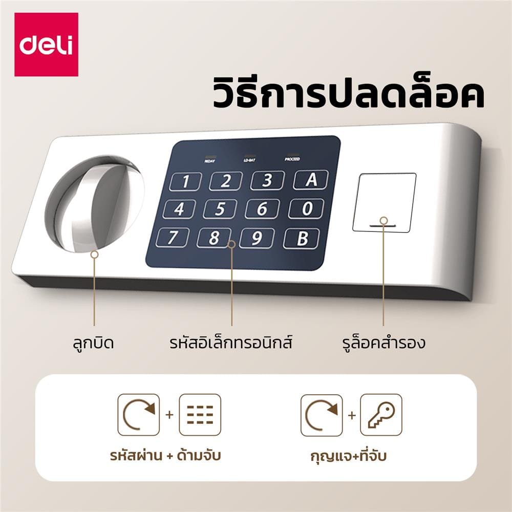 ตู้นิรภัย ELECTRONIC DELI ET522-BK-01 สีดำ