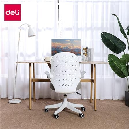เก้าอี้สำนักงาน DELI E4942-WH-01 สีเทา/ขาว_2
