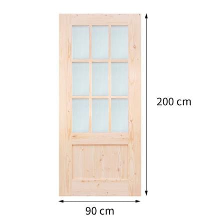 ประตูไม้เฮมล็อกเฟอร์ AZLE ZEN 90X200 ซม. สีธรรมชาติ ไม่เจาะลูกบิด_6