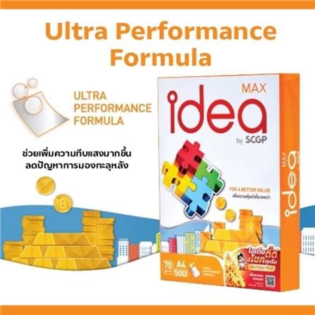 กระดาษถ่ายเอกสาร IDEA BY SCGP MAX 70 แกรม 5 รีม ต่อ กล่อง_1