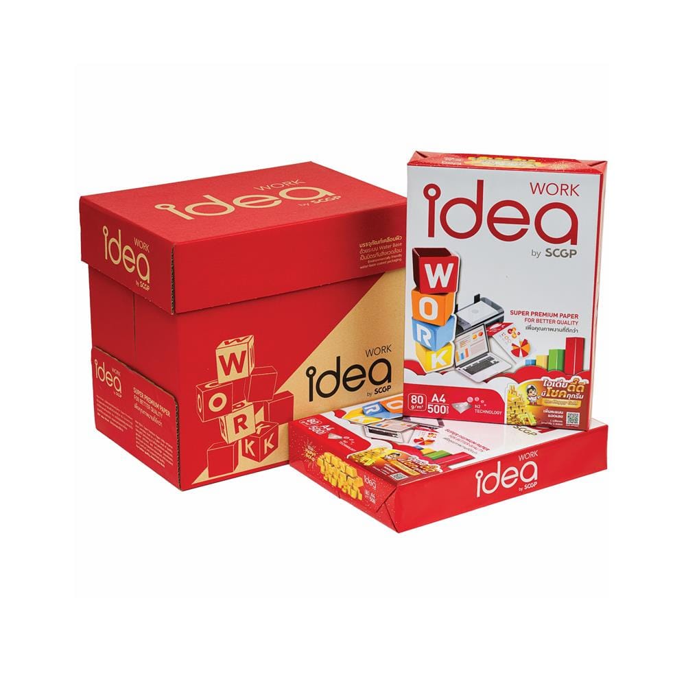 กระดาษถ่ายเอกสาร IDEA BY SCGP WORK 80 แกรม 5 รีม ต่อ กล่อง