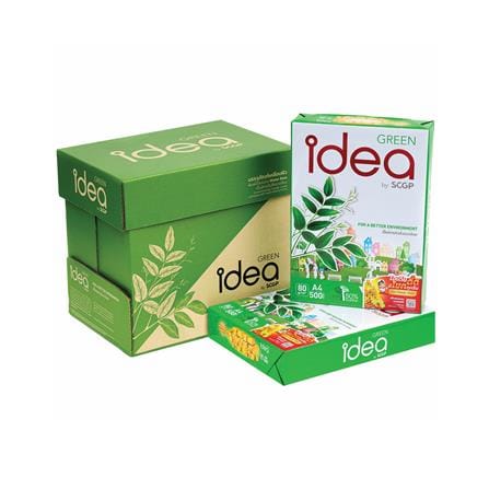 กระดาษถ่ายเอกสาร IDEA BY SCGP GREEN 80 แกรม 5 รีม ต่อ กล่อง_0