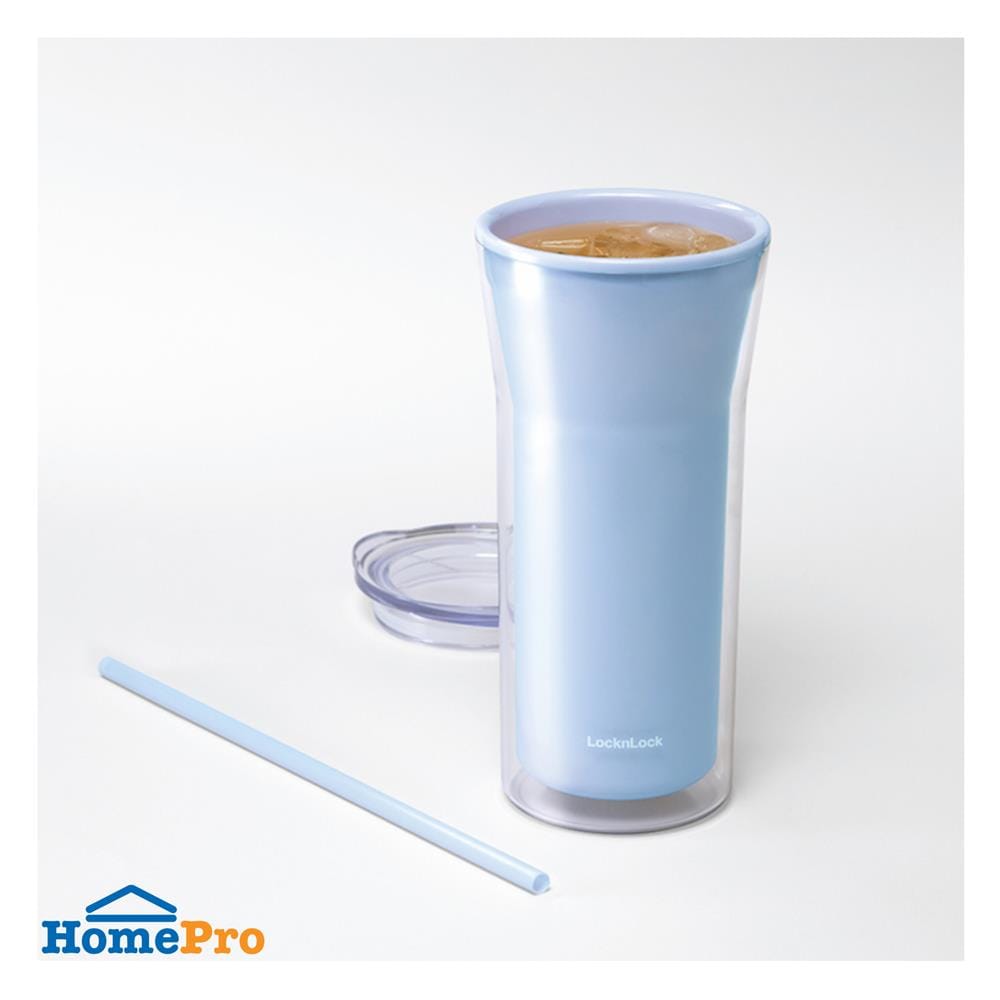 แก้วน้ำ DOUBLE WALL LOCKNLOCK COLD CUP 0.77 ลิตร สีฟ้า