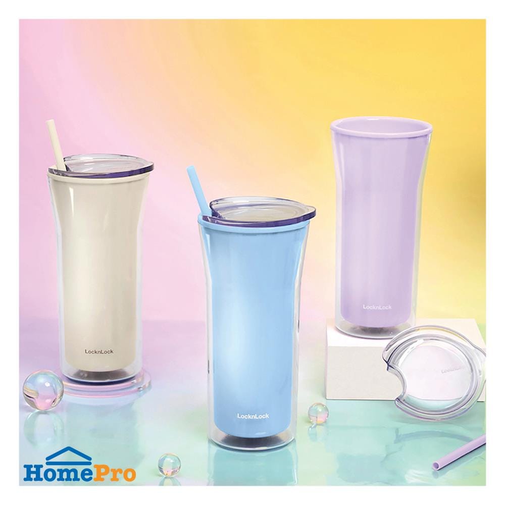 แก้วน้ำ DOUBLE WALL LOCKNLOCK COLD CUP 0.77 ลิตร สีฟ้า