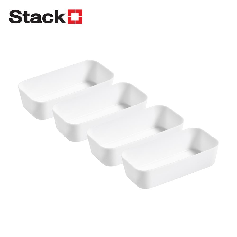 ถาดจัดเก็บ STACKO MINI 17.6X8.8X4.5 ซม. สีขาว (แพ็ก 4 ชิ้น)