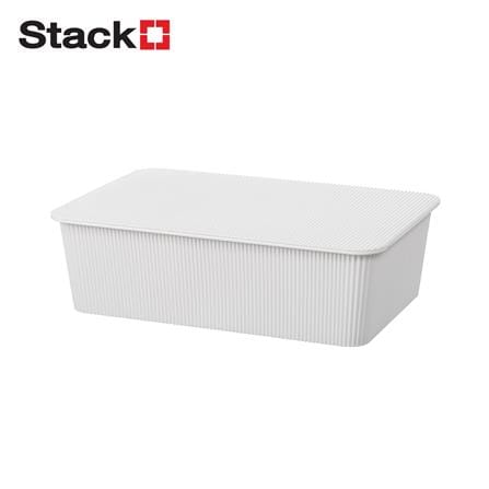 กล่องฝาปิด STACKO WIN SIZE M 37.5X25.5X11 ซม. สีขาว_0