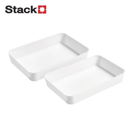 ถาดจัดเก็บ STACKO MINI 26.8X19X4.5 ซม. สีขาว (แพ็ก 2 ชิ้น)_0