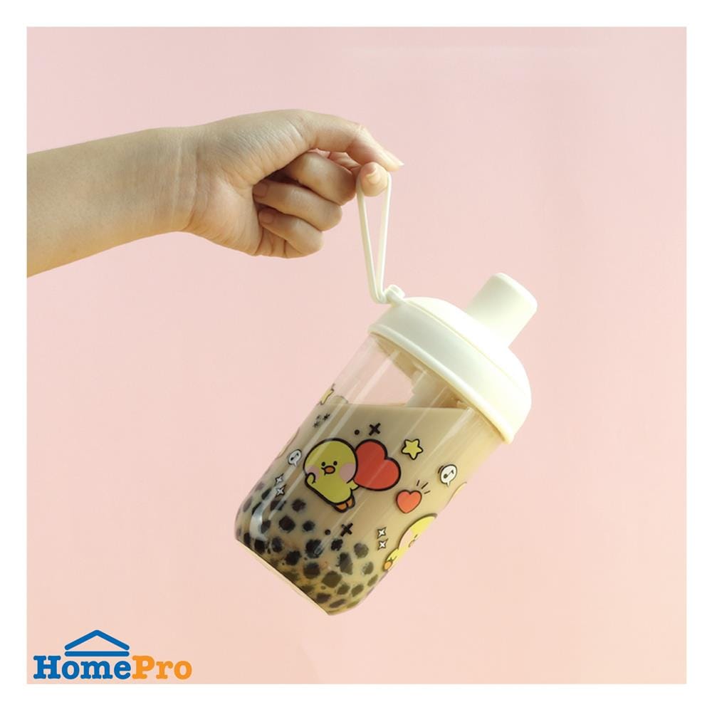 แก้วชานมไข่มุก LOCKNLOCK MILK TEA LINE FRIEND 520 มล. สีขาว
