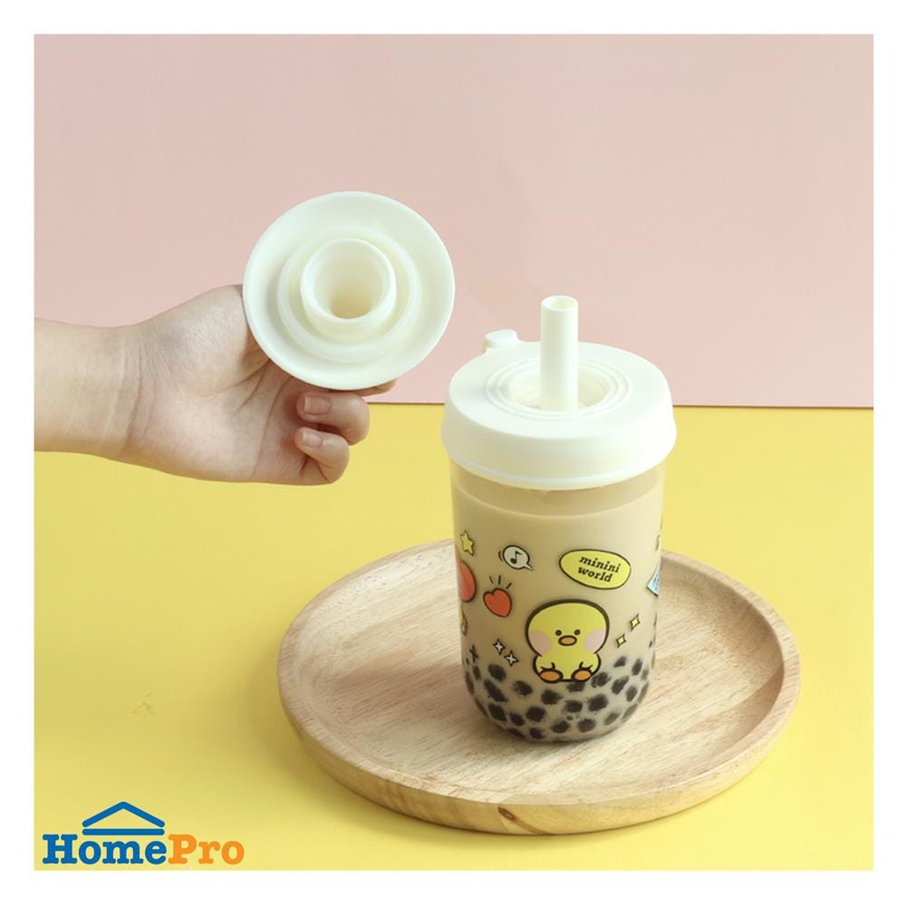 แก้วชานมไข่มุก LOCKNLOCK MILK TEA LINE FRIEND 520 มล. สีขาว
