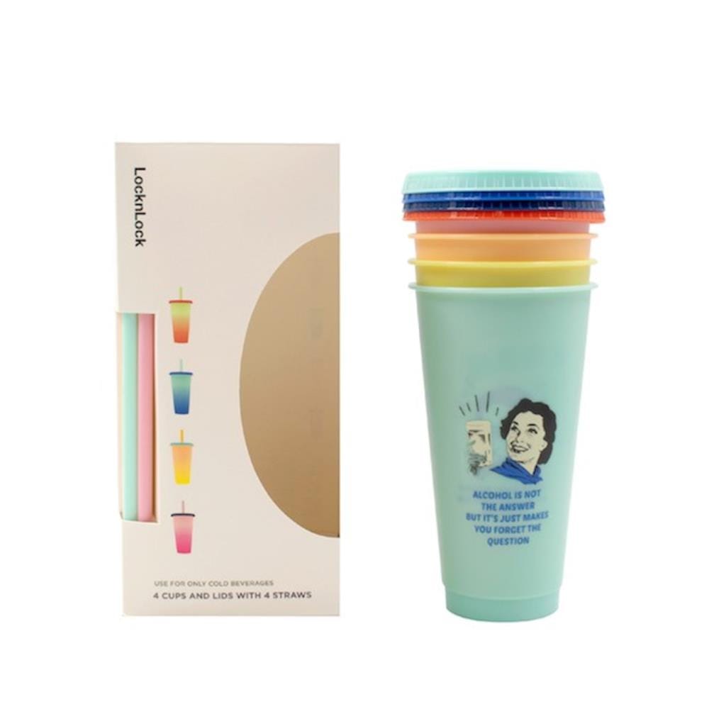 ชุดแก้วน้ำ LOCKNLOCK COLOR CHANGE CUP SET 700 มล. แพ็ก 4 ชิ้น