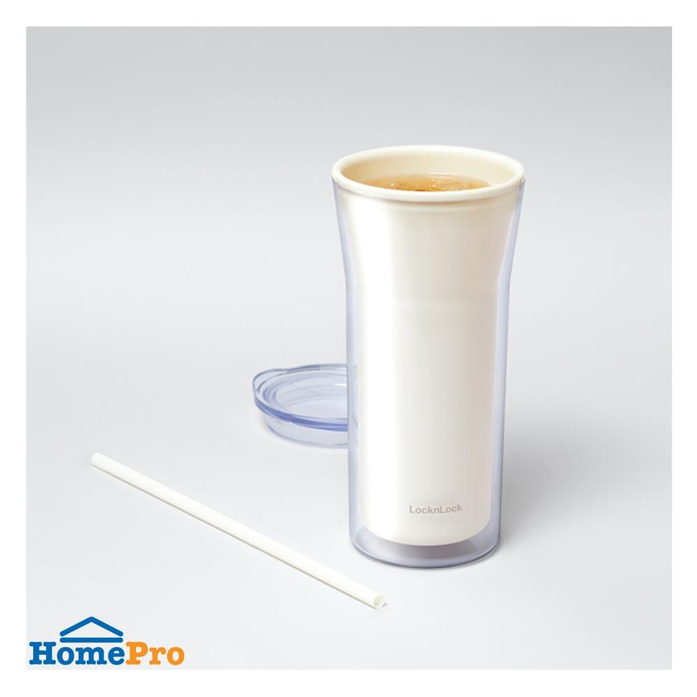 แก้วน้ำ DOUBLE WALL LOCKNLOCK COLD CUP 0.77 ลิตร สีครีม
