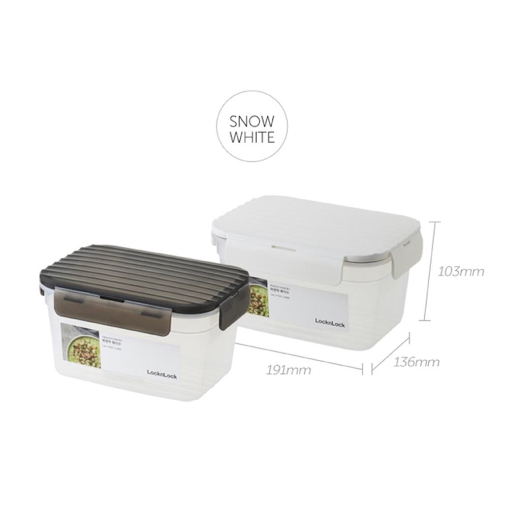 กล่องอาหาร LOCKNLOCK WAVE CONTAINER 1.4 ลิตร สีขาว