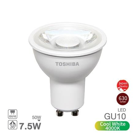 หลอด LED TOSHIBA MR16/PAR 7.5 วัตต์ COOL WHITE GU10_0