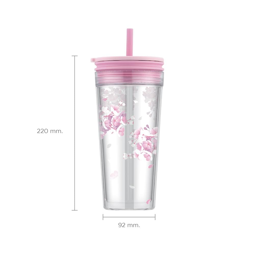 แก้วน้ำ LOCKNLOCK DOUBLE WALL BUCKET COLD 580 มล. สีชมพู